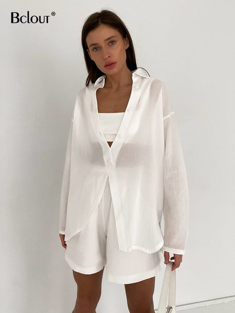 Vacation Love Linen Shorts Set 2 Pieces