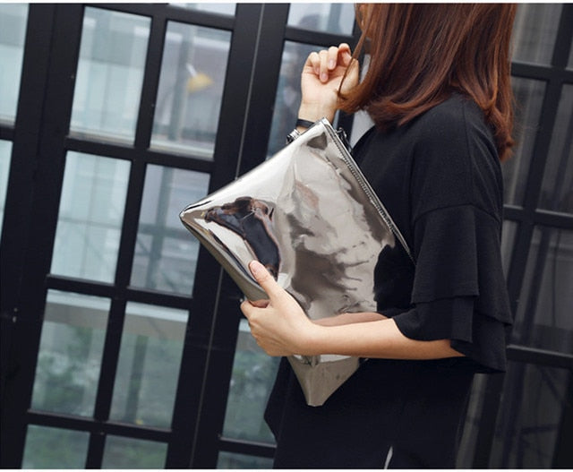 Laser Holographic Women Envelope Luxury Clutch