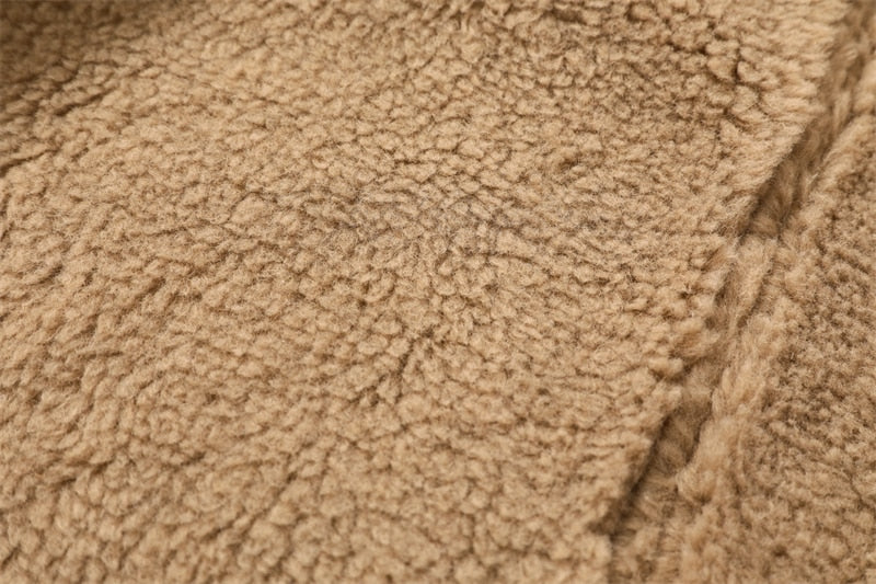 Aviator Bomber Shearling Oversize Collar Jacket
