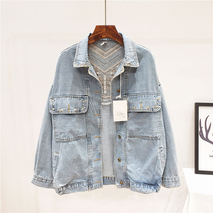 Roaming Embroidery Suede Fringe Loose Coat