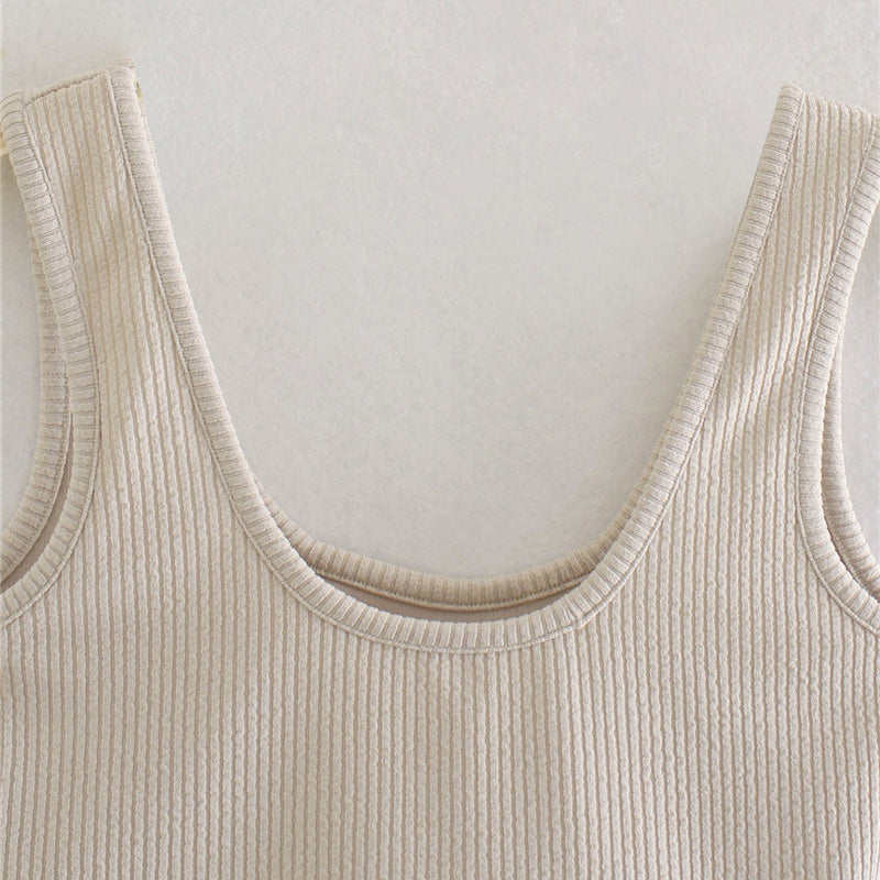 KPYTOMOA Women Fashion Fitted Cropped Knit Tank Top
