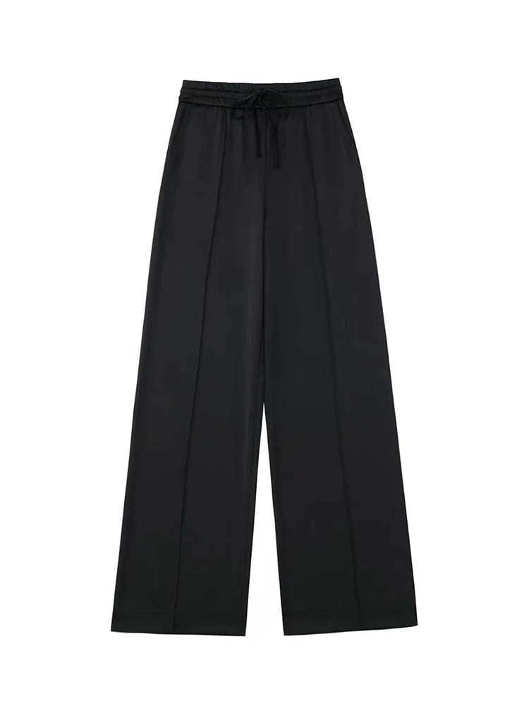 Ultra Lux Black Silk Style Pajama Set
